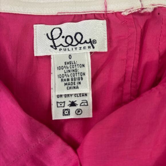 Lilly Pulitzer Pink Strapless Sundress with Green Bow Accent Size 0 MM0749 - Picture 7 of 9